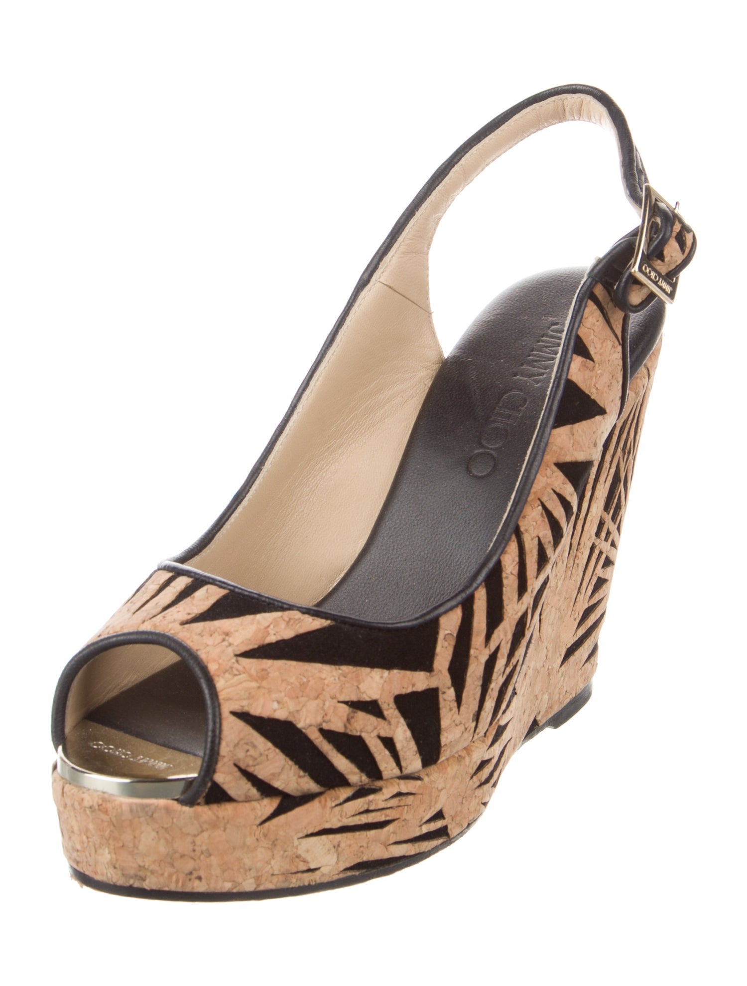 Jimmy Choo Printed Lasercut Accents Slingback Pumps