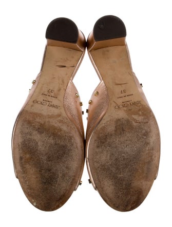 Jimmy Choo Leather Studded Accents Slides