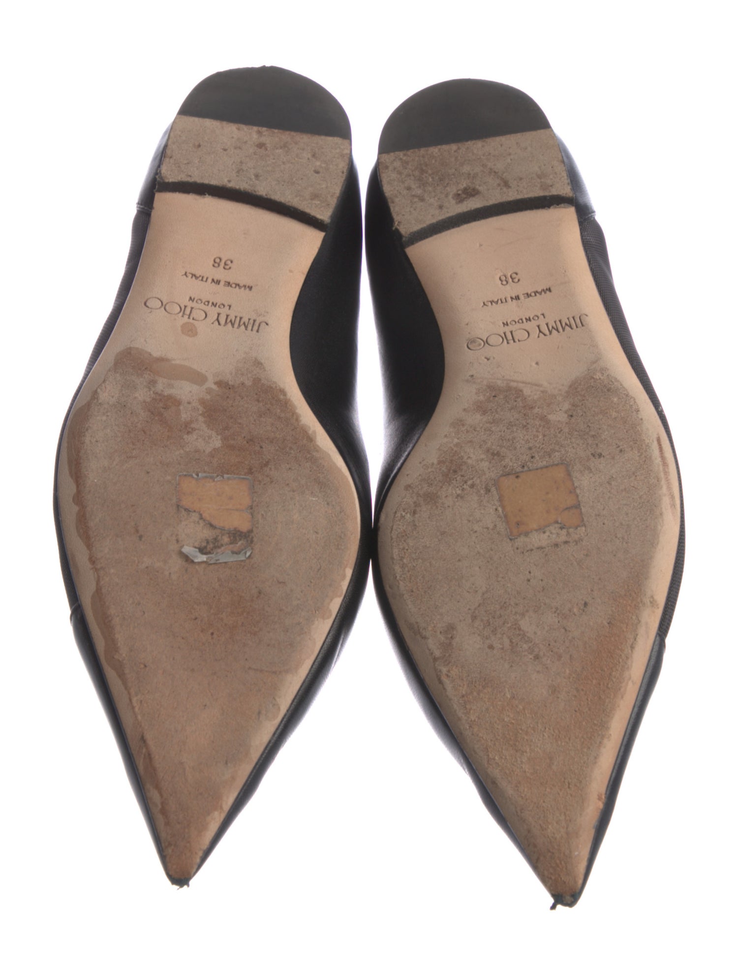 Jimmy Choo Leather Mesh Accents Ballet Flats