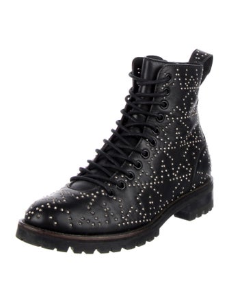 Jimmy Choo Leather Patterned Lace-Up Boots