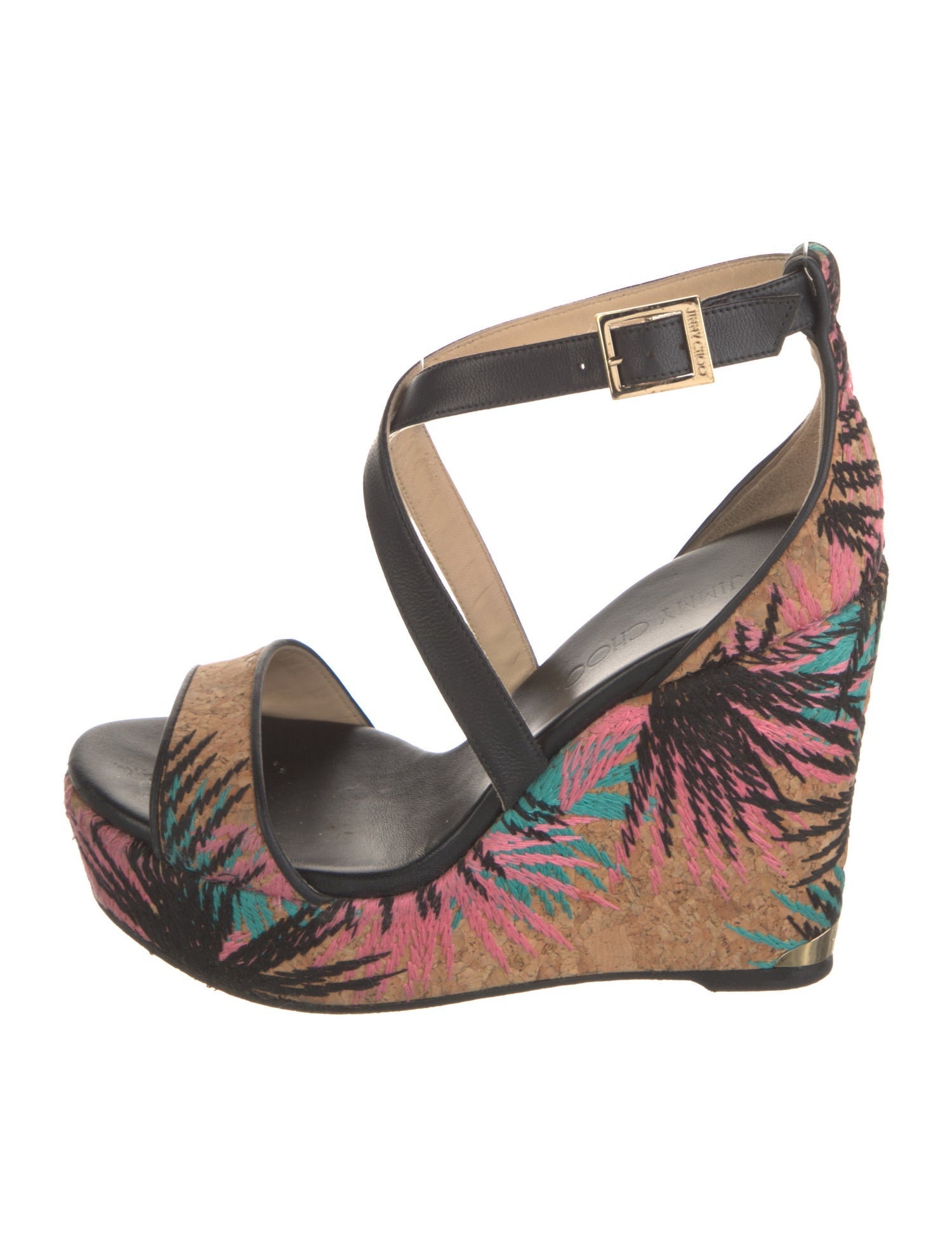 Jimmy Choo Leather Printed Sandals