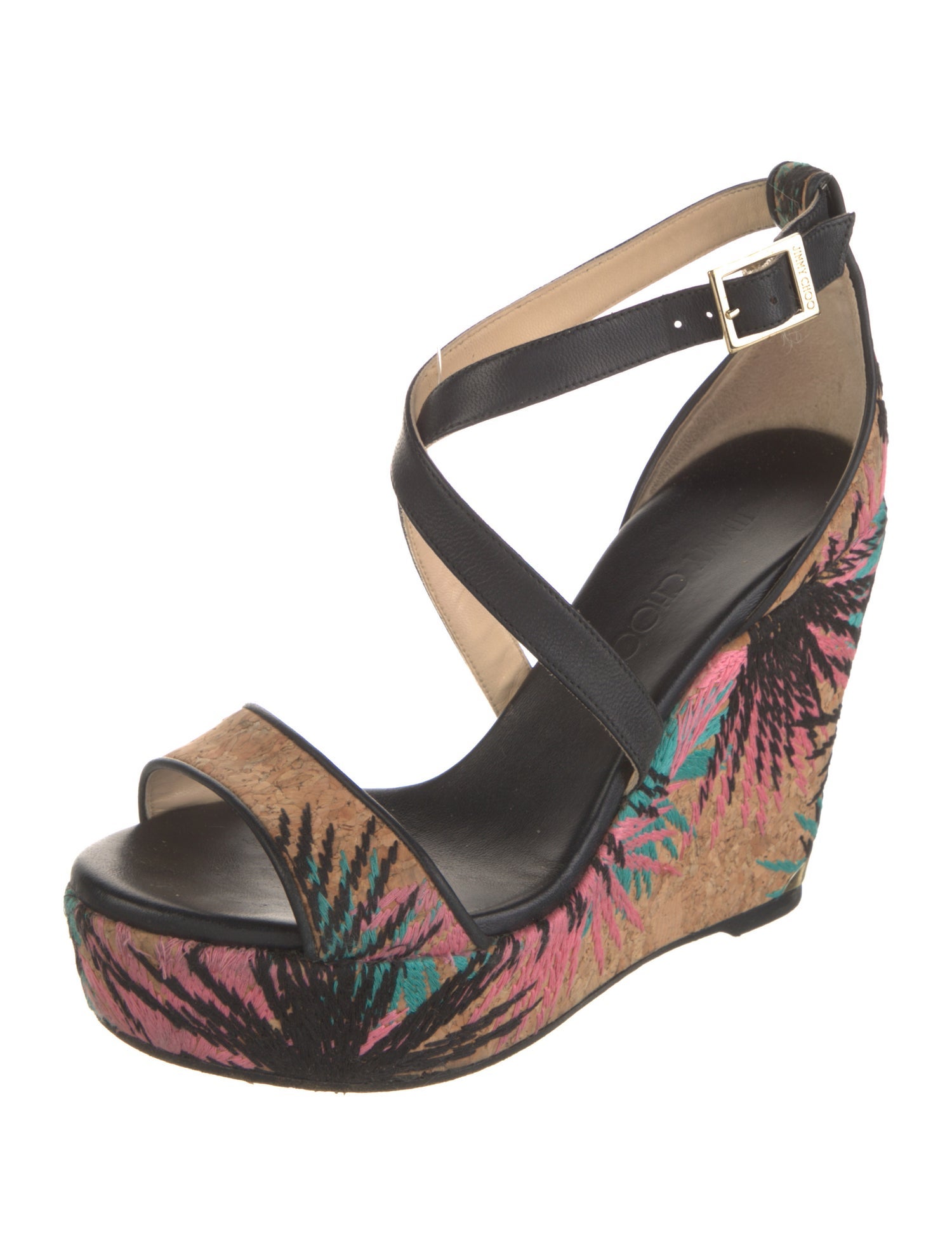 Jimmy Choo Leather Printed Sandals