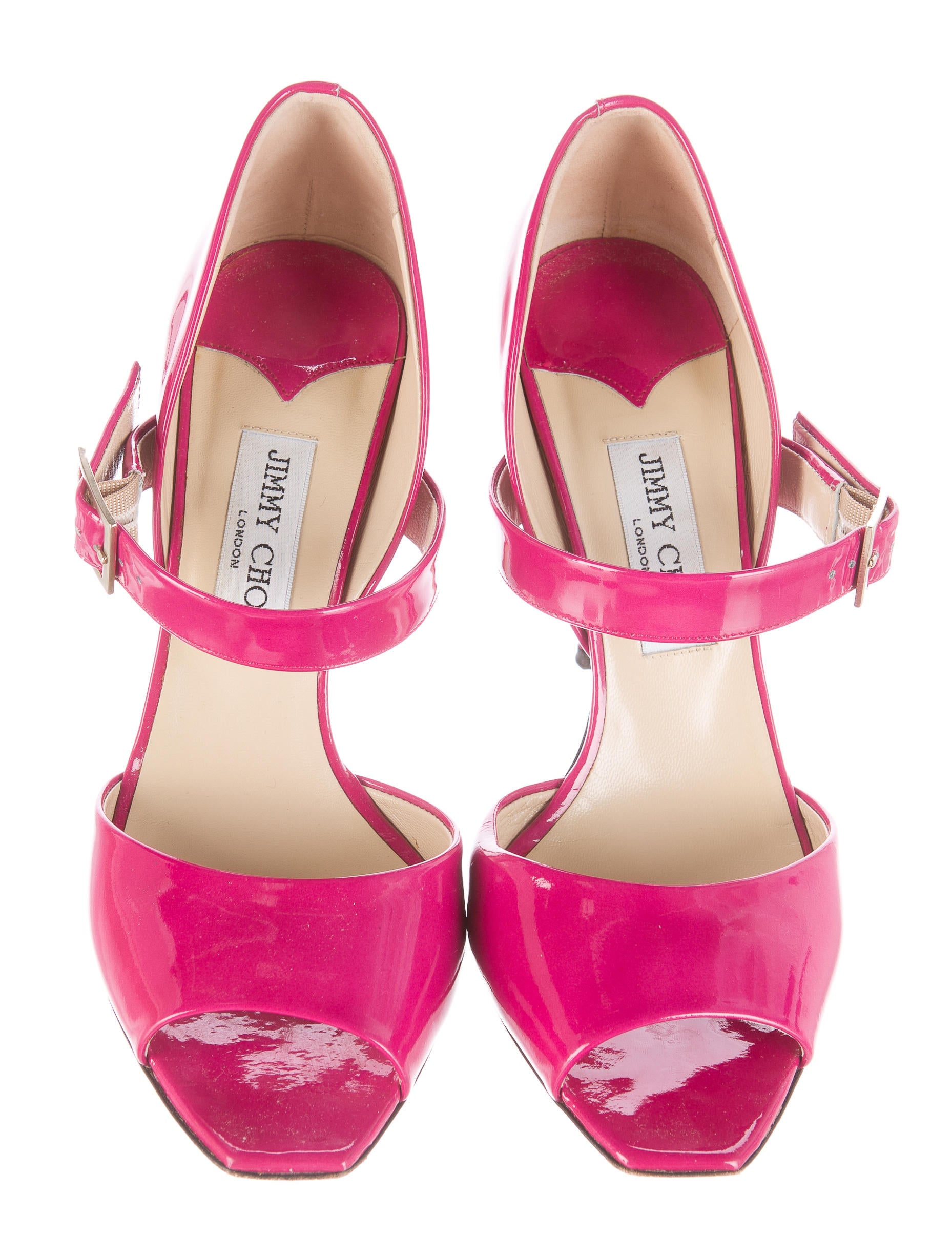 Jimmy Choo Patent Leather OpenToe Pumps Shoes JIM46242 The RealReal