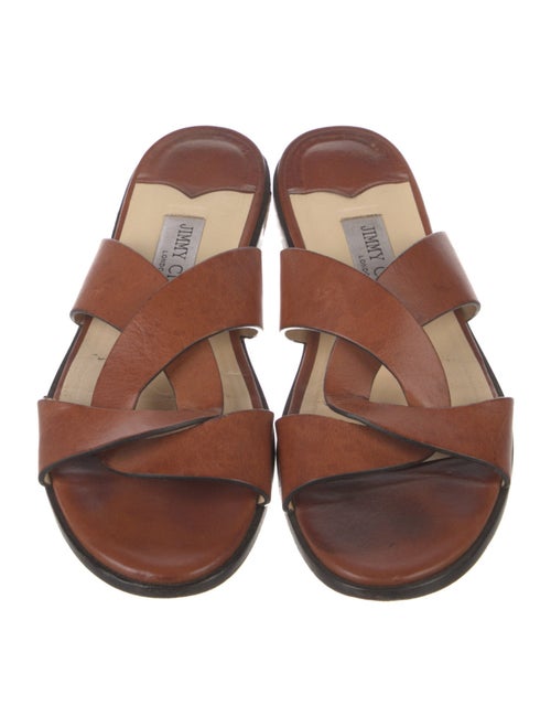 Jimmy Choo Leather Cutout Accent Slides