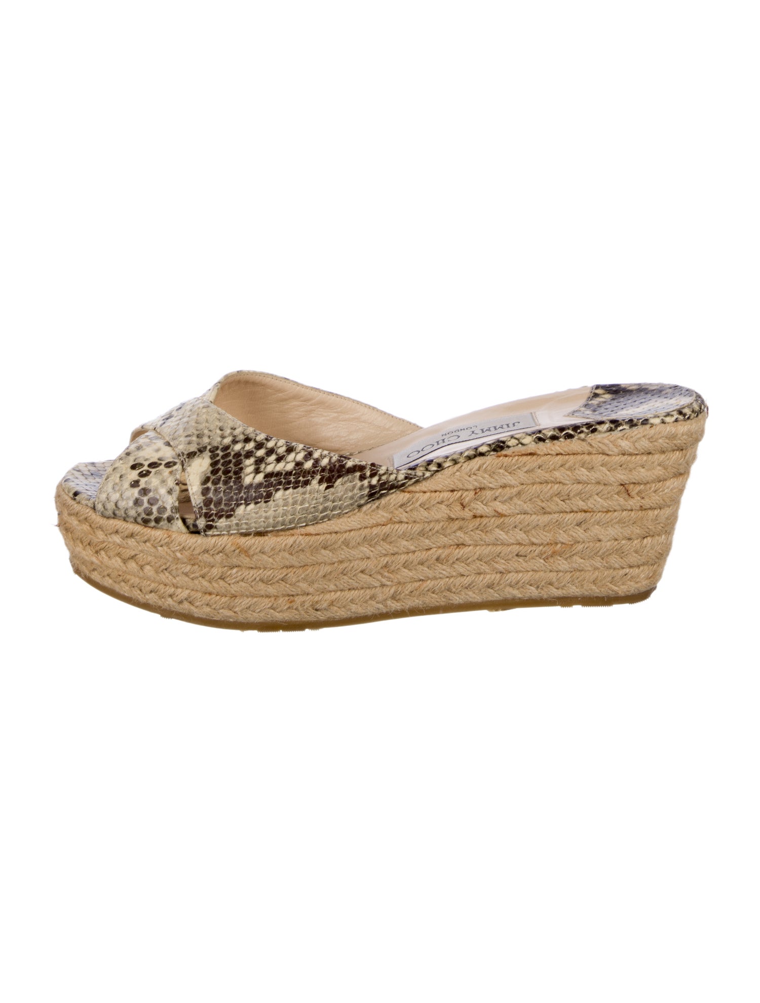 Jimmy Choo Snakeskin Animal Print Espadrilles