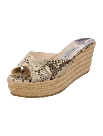 Jimmy Choo Snakeskin Animal Print Espadrilles