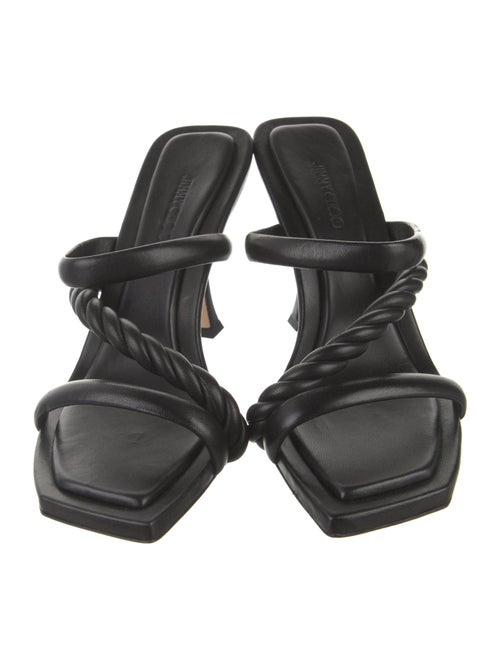 Jimmy Choo Leather Braided Accents Slides