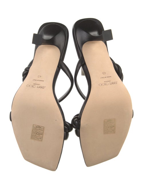 Jimmy Choo Leather Braided Accents Slides