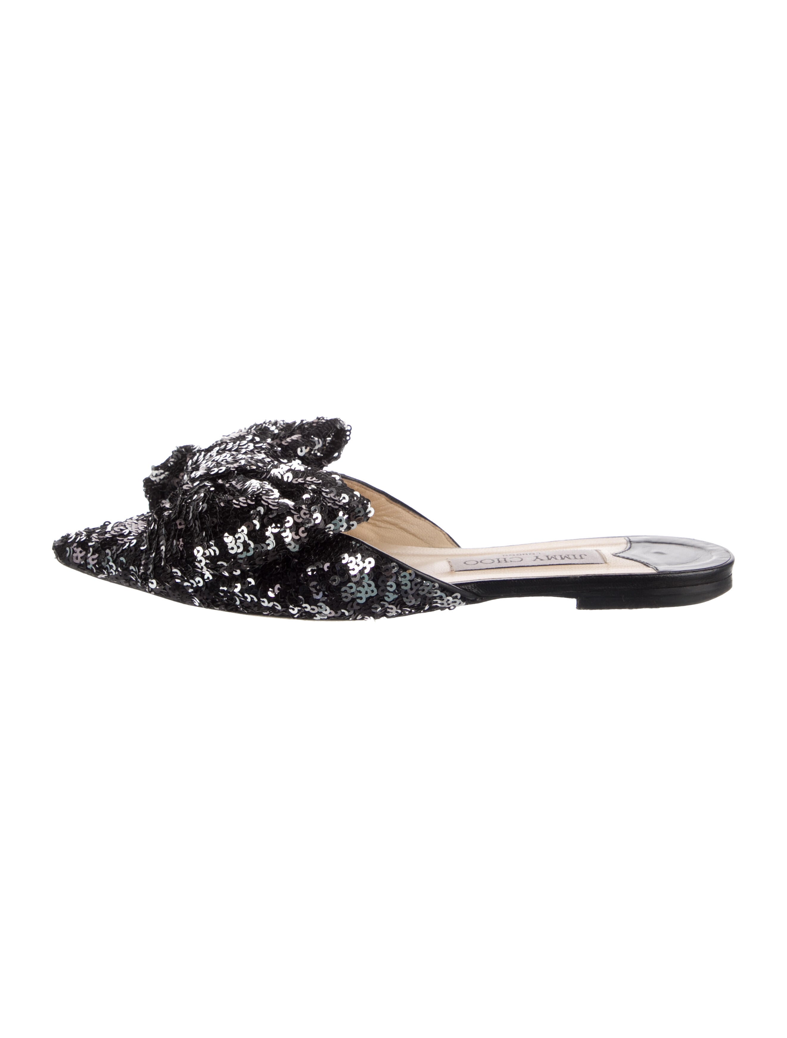 Jimmy Choo Sequins Bow Accents Mules
