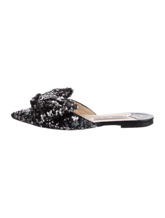 Jimmy Choo Sequins Bow Accents Mules