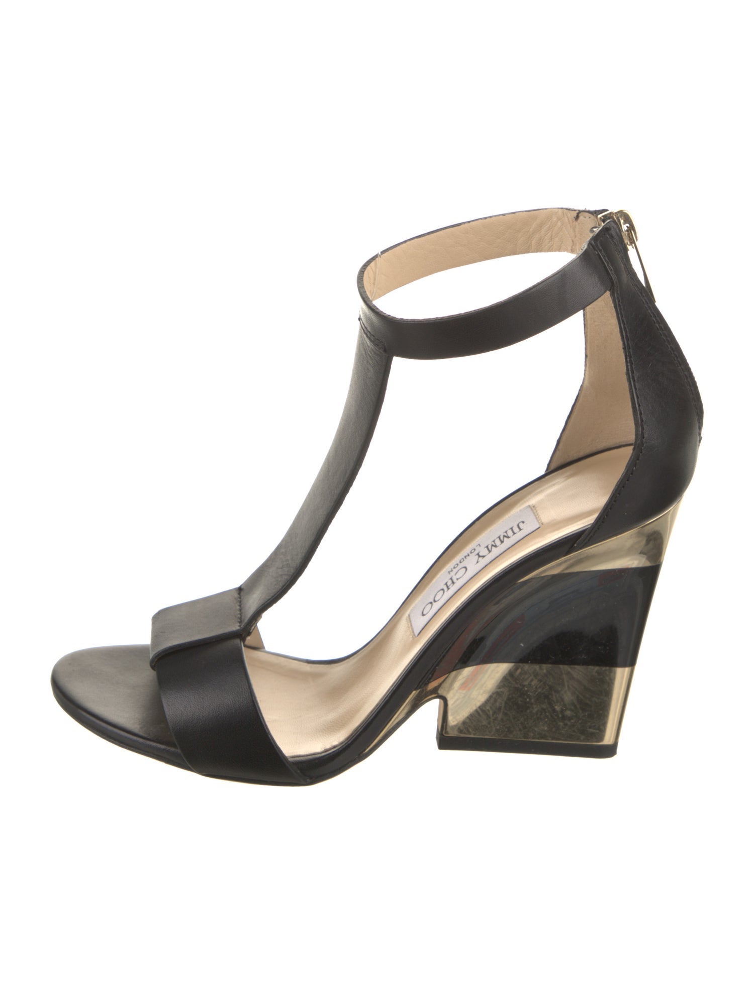 Jimmy Choo Leather T-Strap Sandals