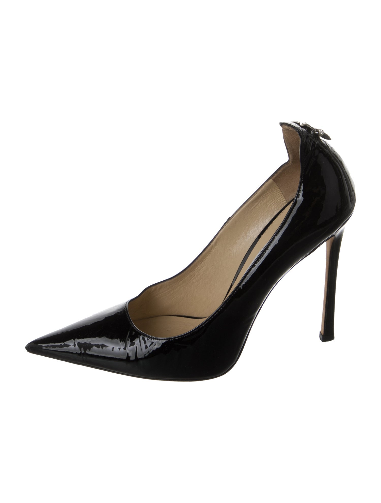 Jimmy Choo Patent Leather Crystal Embellishments Pumps