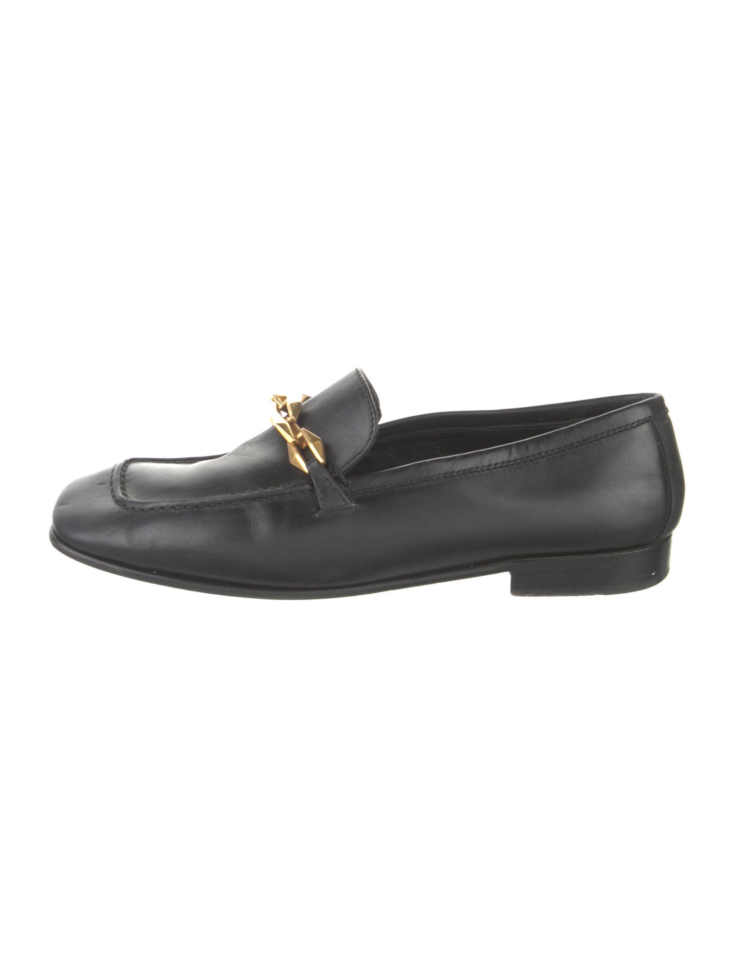 Jimmy Choo Leather Chain-Link Accents Loafers
