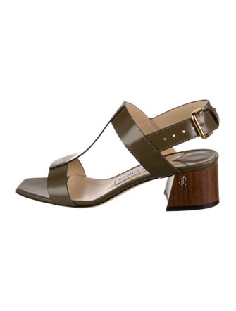 Jimmy Choo Leather T-Strap Sandals