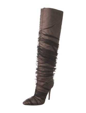 Off-White x Jimmy Choo Lace Pattern Mesh Accents Boots