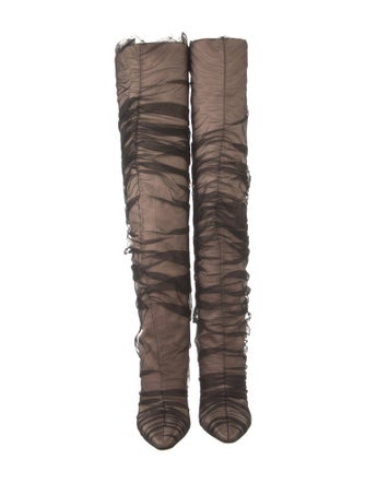 Off-White x Jimmy Choo Lace Pattern Mesh Accents Boots