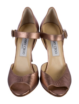 Jimmy Choo Leather Cutout Accent D'Orsay Pumps