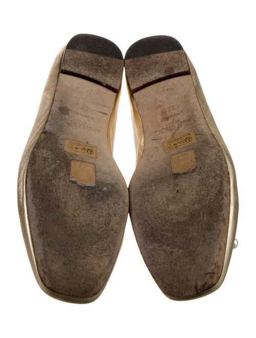 Jimmy Choo Leather Bow Accents Ballet Flats