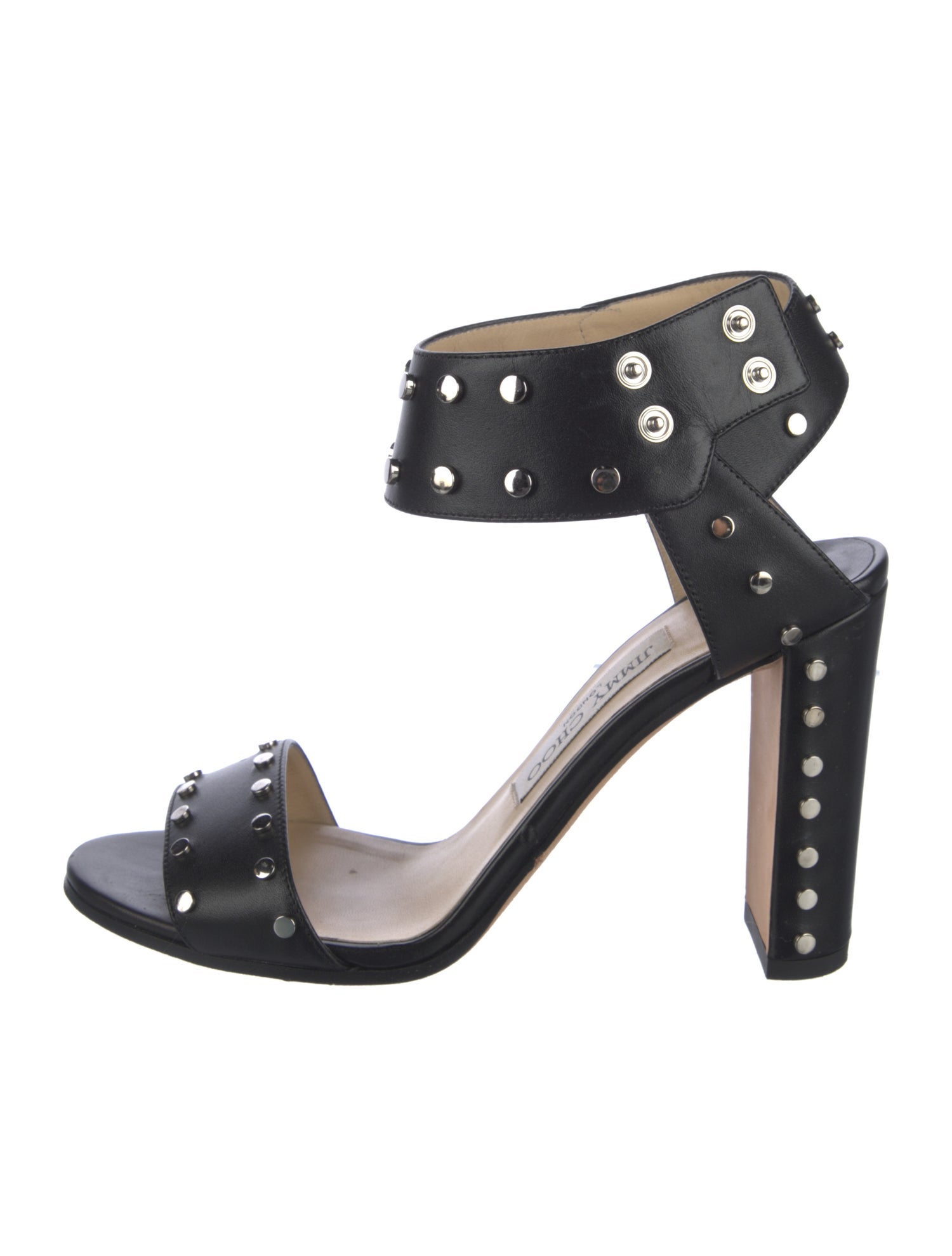 Jimmy Choo Leather Studded Accents Sandals