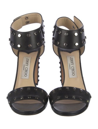 Jimmy Choo Leather Studded Accents Sandals