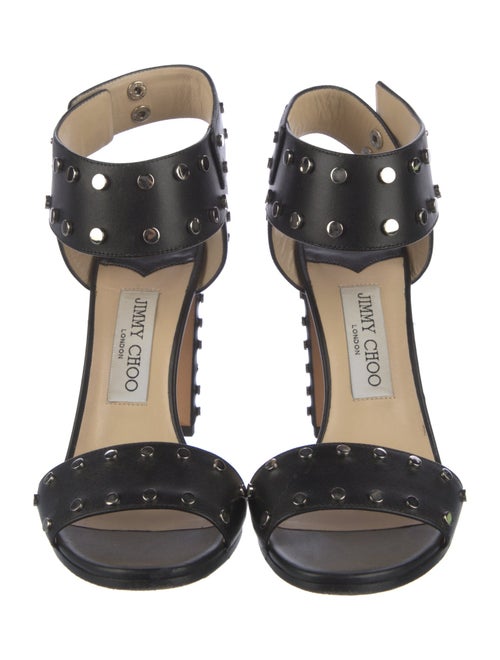 Jimmy Choo Leather Studded Accents Sandals