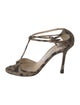 Jimmy Choo Suede Animal Print T-Strap Sandals