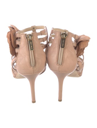 Jimmy Choo Camellia Accent Leather Gladiator Sandals