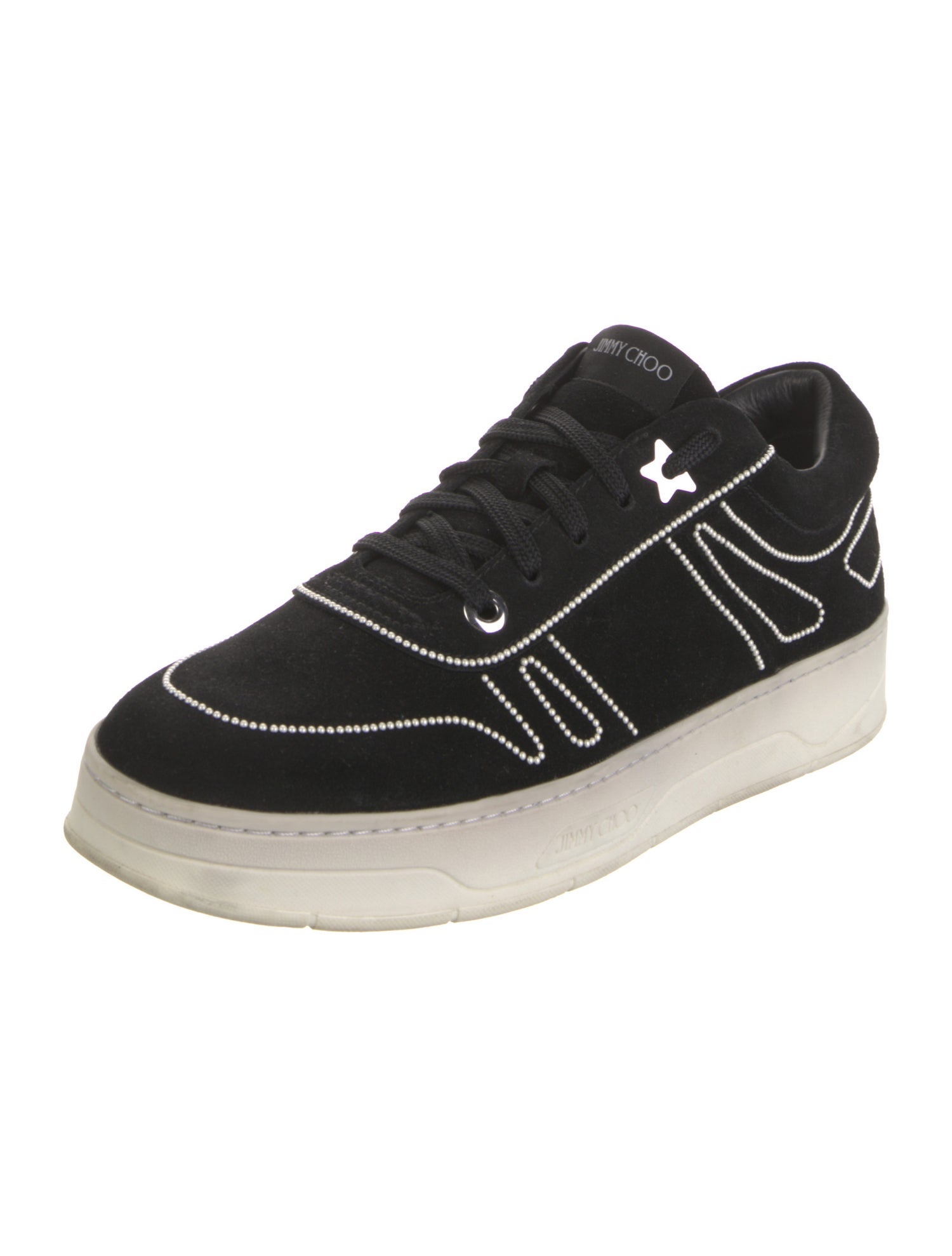 Jimmy Choo Faux Pearl Accents Suede Sneakers