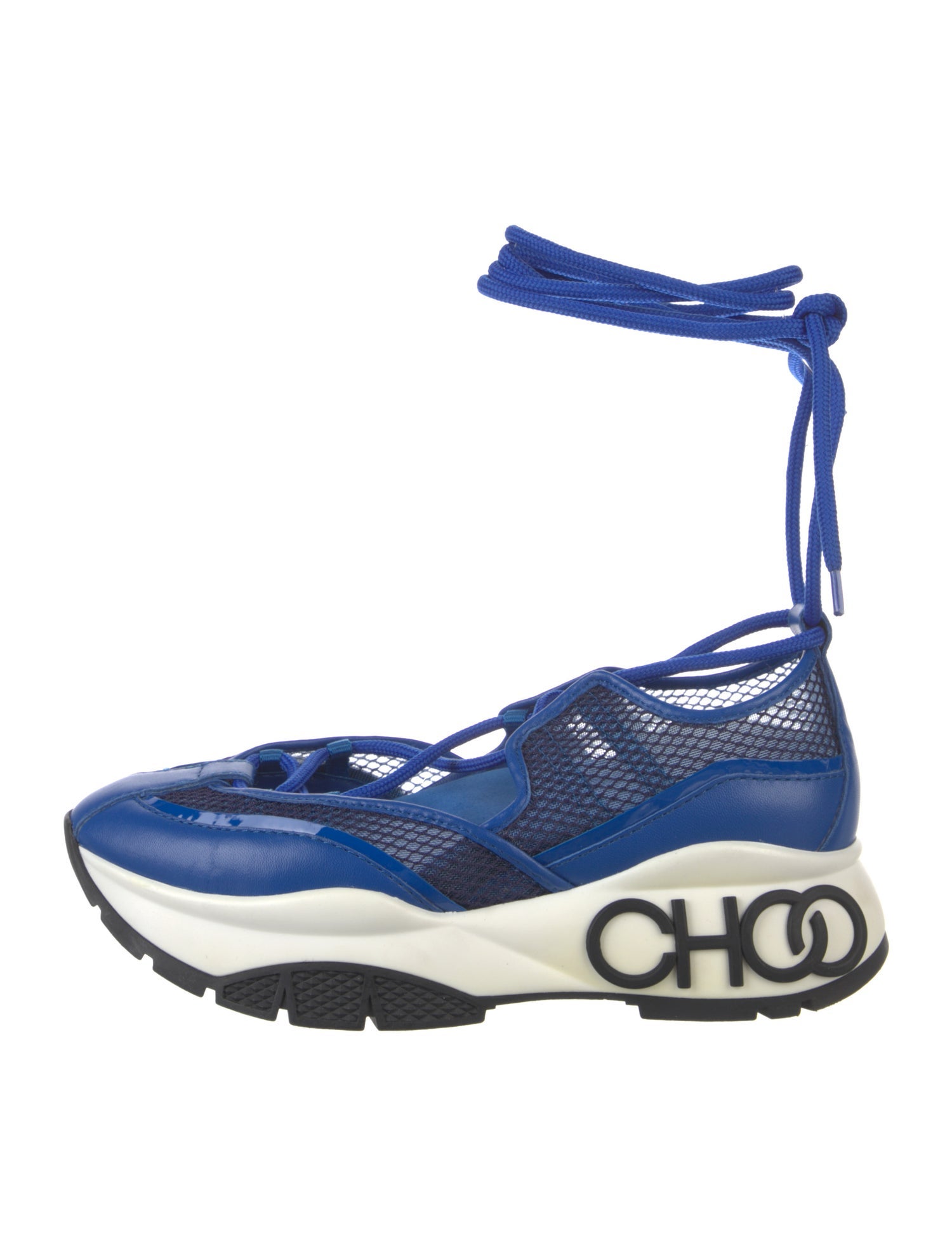 Jimmy Choo Leather Mesh Accents Sneakers