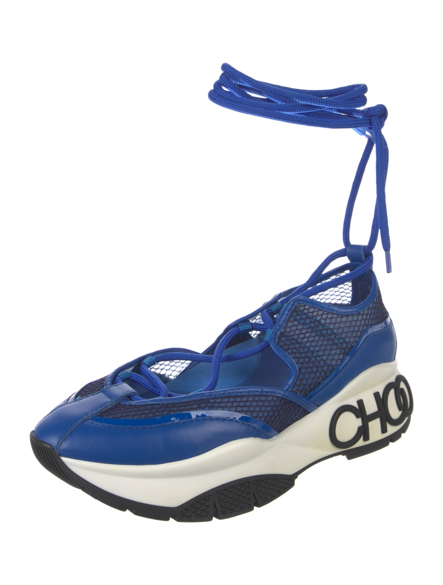 Jimmy Choo Leather Mesh Accents Sneakers