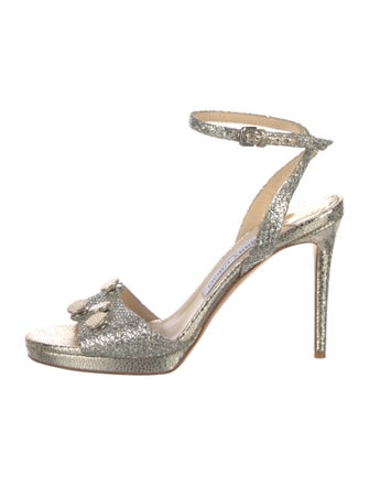 Jimmy Choo Glitter Animal Print Sandals