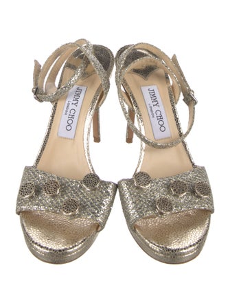 Jimmy Choo Glitter Animal Print Sandals