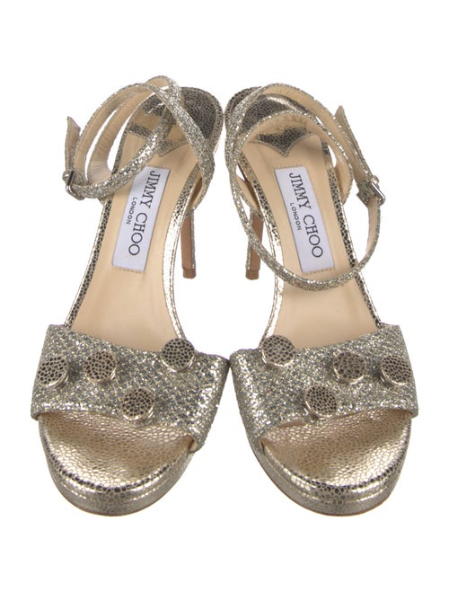 Jimmy Choo Glitter Animal Print Sandals