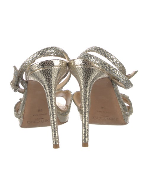 Jimmy Choo Glitter Animal Print Sandals