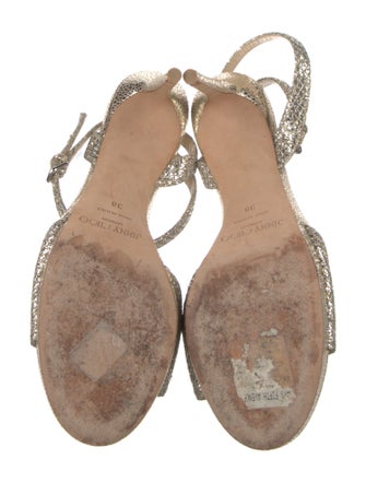 Jimmy Choo Glitter Animal Print Sandals