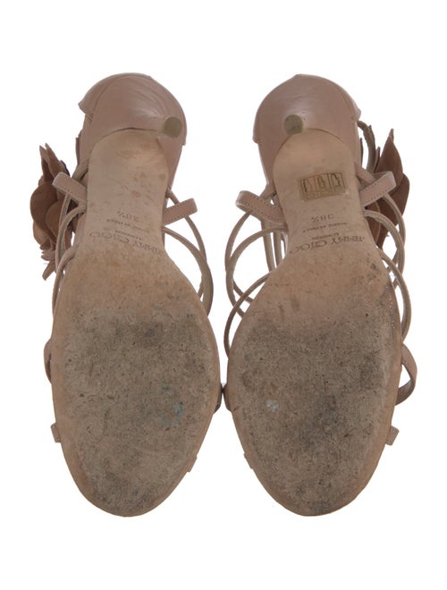 Jimmy Choo Camellia Accent Leather Gladiator Sandals