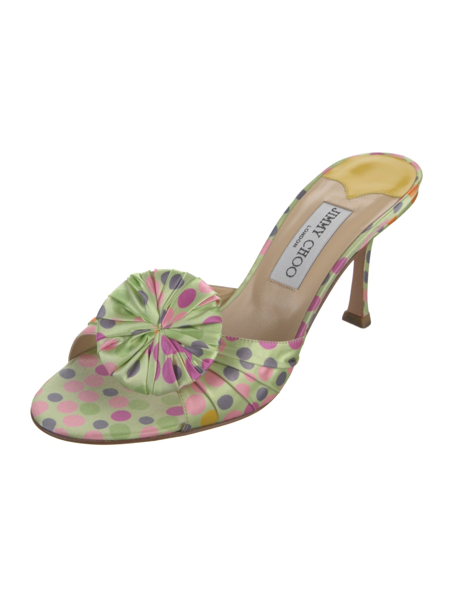 Jimmy Choo Satin Floral Print Slides