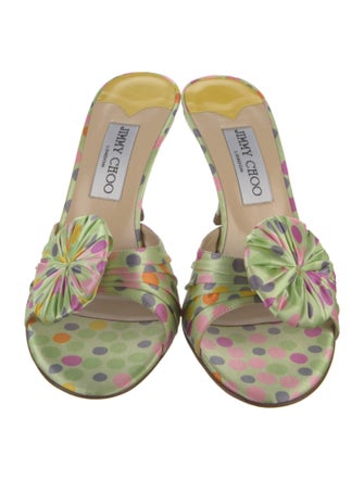 Jimmy Choo Satin Floral Print Slides