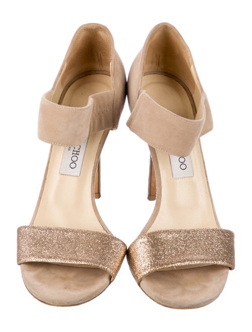 Jimmy Choo Suede Glitter Accents Sandals