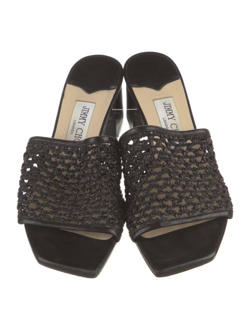 Jimmy Choo Leather Trim Embellishment Slides