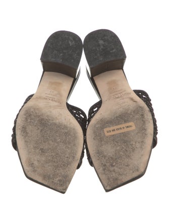 Jimmy Choo Leather Trim Embellishment Slides