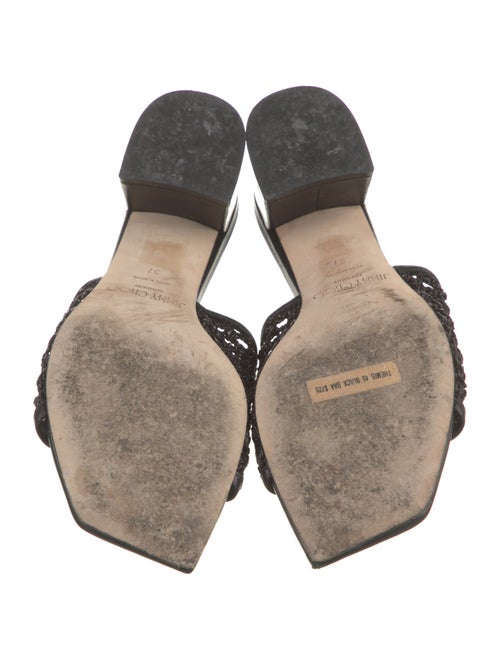 Jimmy Choo Leather Trim Embellishment Slides