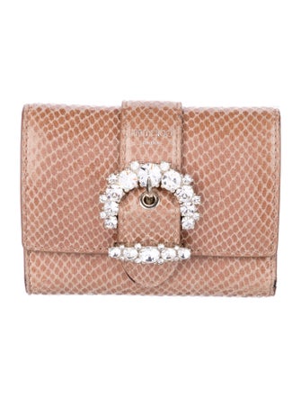 Jimmy Choo Leather Polka Dot Print Compact Wallet