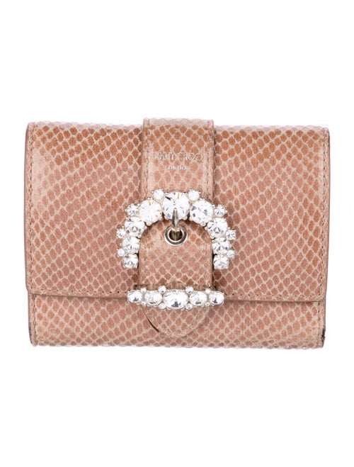 Jimmy Choo Leather Polka Dot Print Compact Wallet