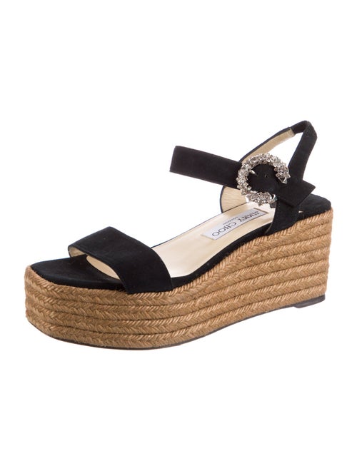 Jimmy Choo Suede Crystal Embellishments Espadrilles