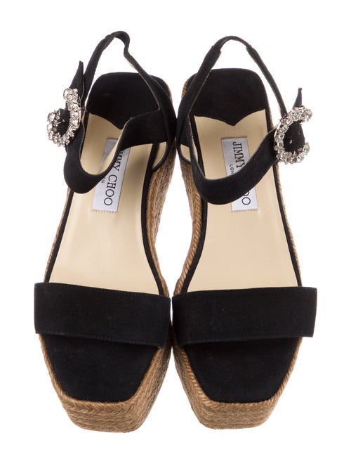 Jimmy Choo Suede Crystal Embellishments Espadrilles