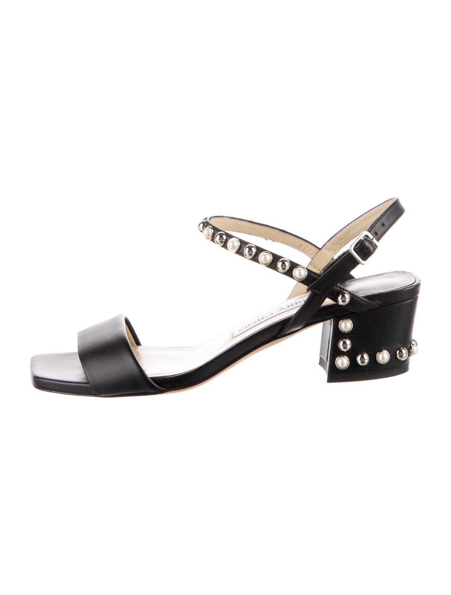Jimmy Choo Aadra Faux Pearl Accents Sandals