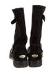 Jimmy Choo Suede Lasercut Accents Moto Boots