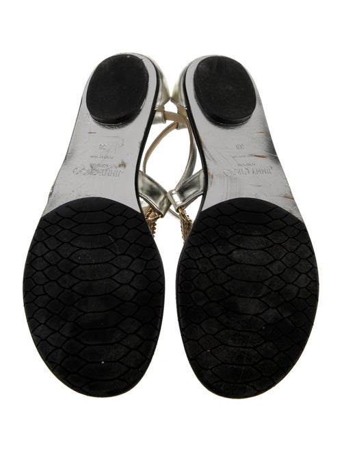 Jimmy Choo Wallace Leather T-Strap Sandals