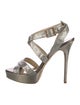 Jimmy Choo Glitter Mesh Accents Sandals